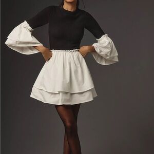 Anthropologie Maeve Long Sleeve Knit Twofer Mini Dress